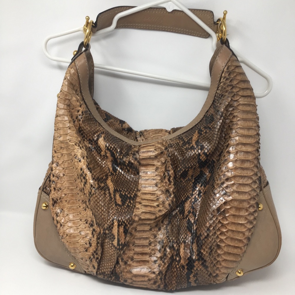 GUCCI BROWN & TAN JOCKEY LARGE HOBO BAG